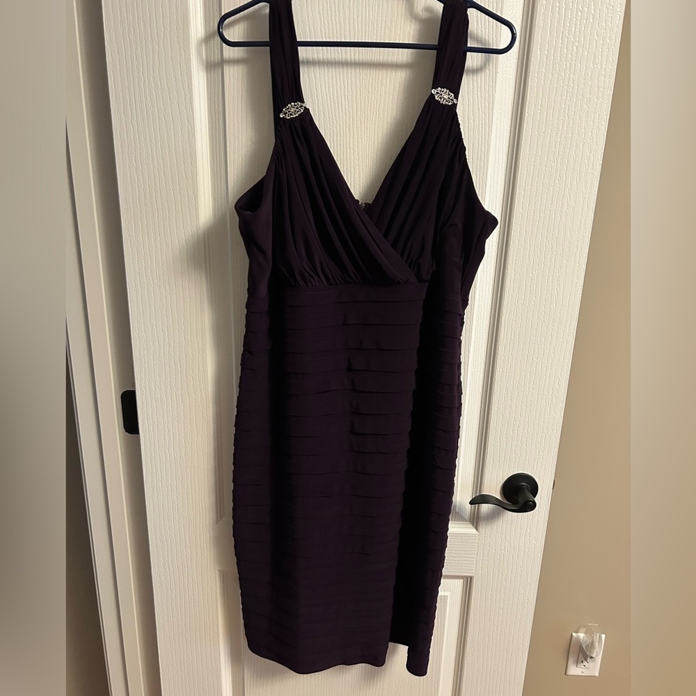 dressbarn Deep Purple Midi Dress